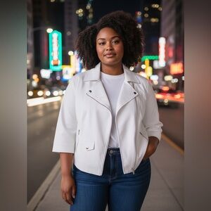 Ralph Lauren White Moto Jacket